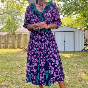 Vintage 1980 Susan Freiss Floral Dress Size XL